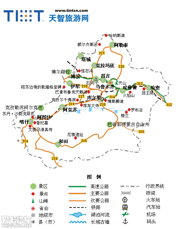 各省旅游简图