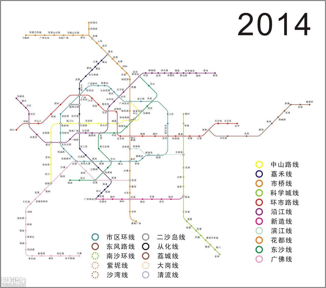 广州地铁线路图 -- 规划