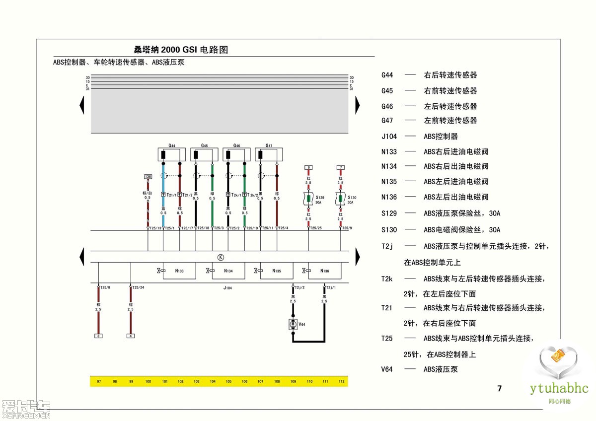 实用资料——上海大众桑塔纳2000gsi彩色电路图