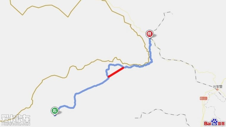 全程398km,出东乌珠穆沁旗后走s101省道,在收费站前转s303省道,这个