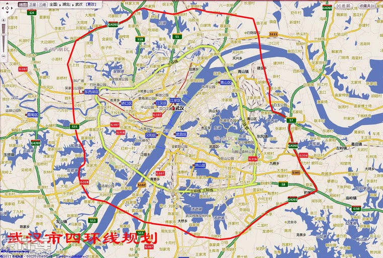 武汉四环规划图