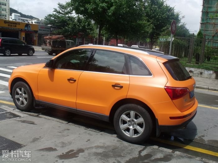 我家Q5整车贴膜橙色后的效果图酷_福建汽车论