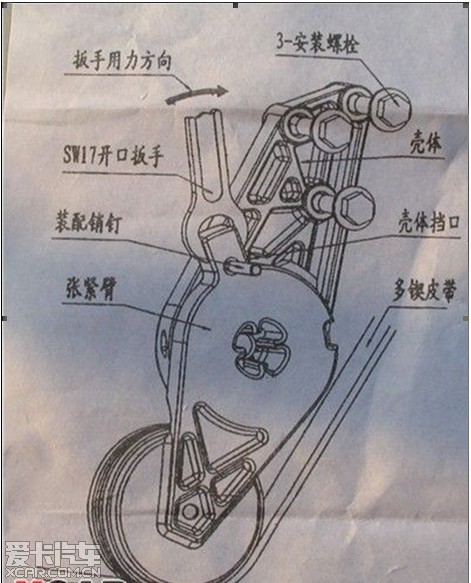 正时皮带的张紧器(轮)tx们都会按保养里程及时更换.
