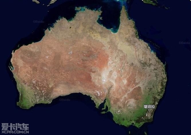 对比看了澳大利亚的卫星地图,发觉咱们的绿化