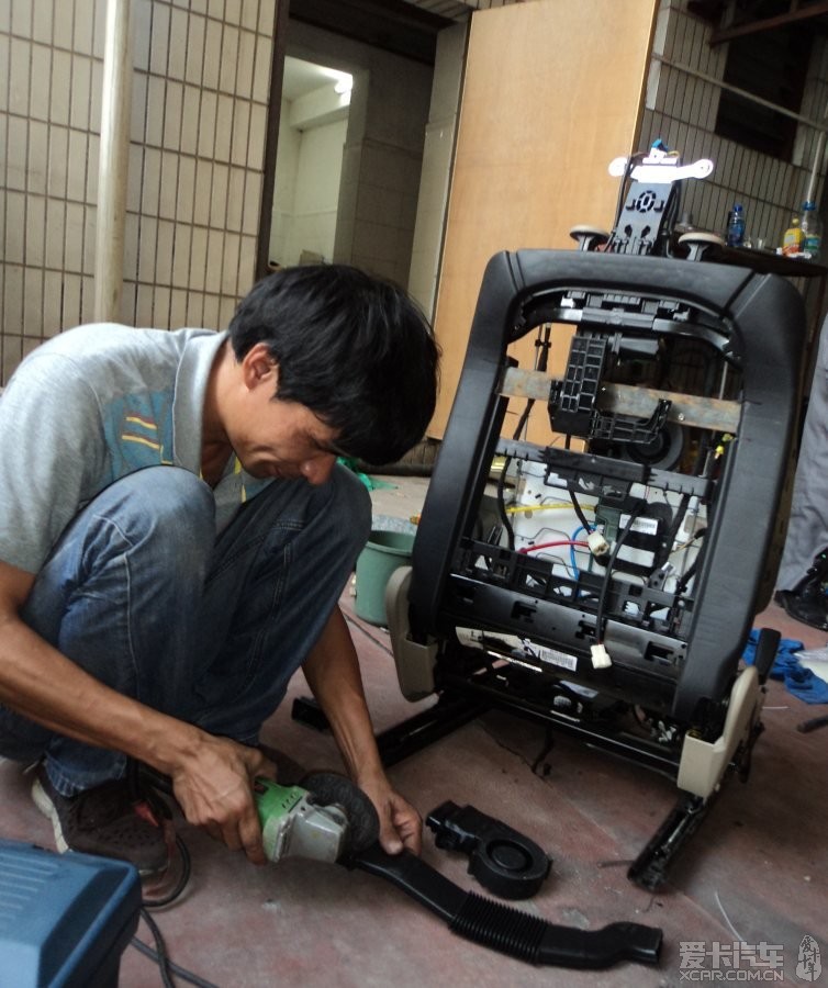 周末赴广州改装半导体主动制冷空调通风座椅作