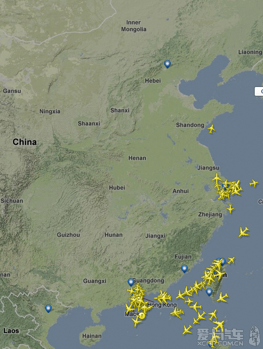 谷歌地图中国区航班跟踪(还有各国等等)