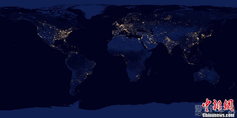 12月5日NASA公布了一组地球夜间灯光分布图