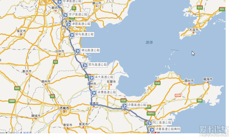 求助:请问北京---青岛黄岛的开车路线_爱卡自助