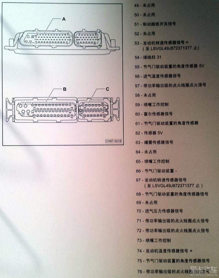 发动机转速传感器信号线_山东汽车论坛_XCA