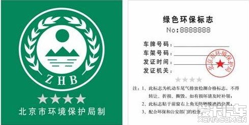 谁有北京的汽车环保标志,买一个!_北京汽车论