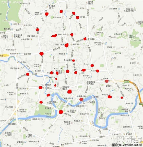 贵阳市抓拍限行以及外地车开3停5摄像头位置