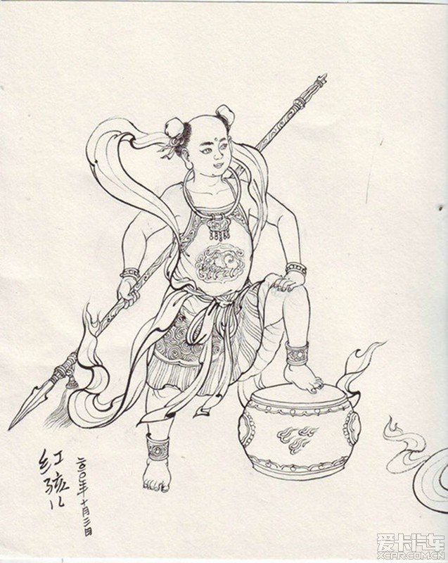 > 艺术水准之高罕有其匹的《西游记》白描插画   红孩儿,没有一点牛的