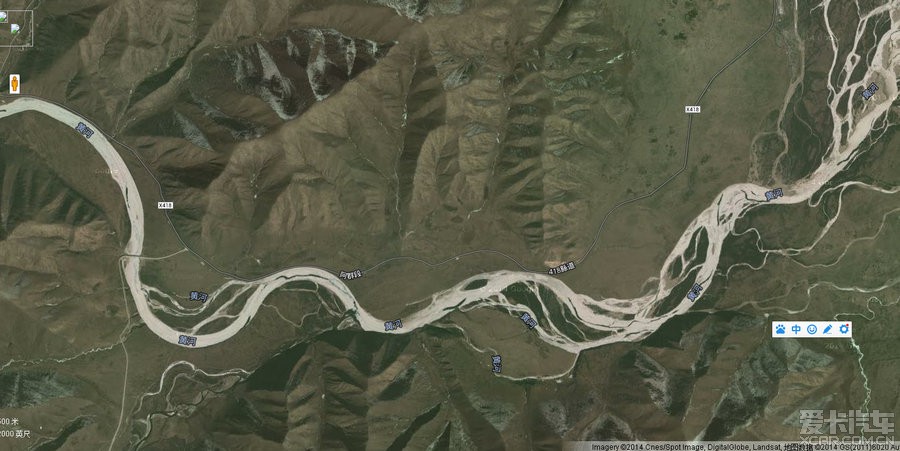 示图的位置,我从谷歌卫星地图看的了大桥通了,才走的就是以下三个图