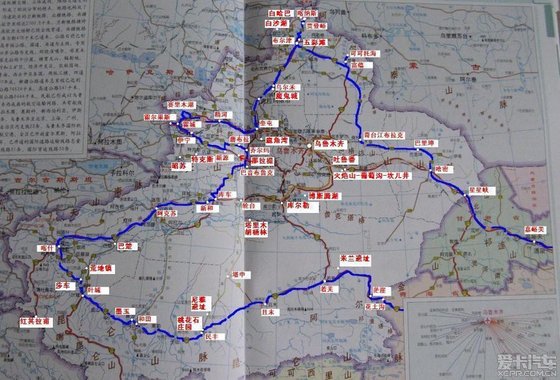 新疆自驾游线路图、路书和沿途住宿信息分享