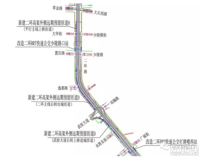 堵疯的节奏 二环快速路西段佳灵路至少陵路段将新增4个匝道