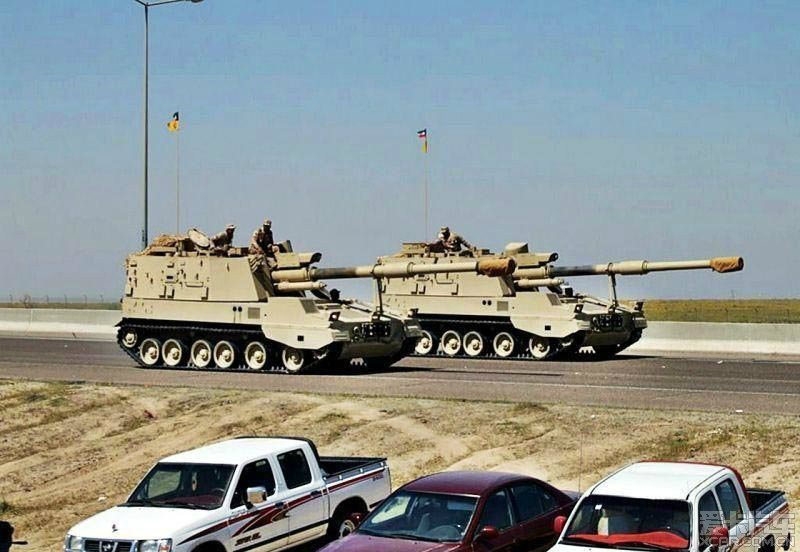 出现在沙特公路上的plz-45型155毫米自行榴弹炮… 查看本楼