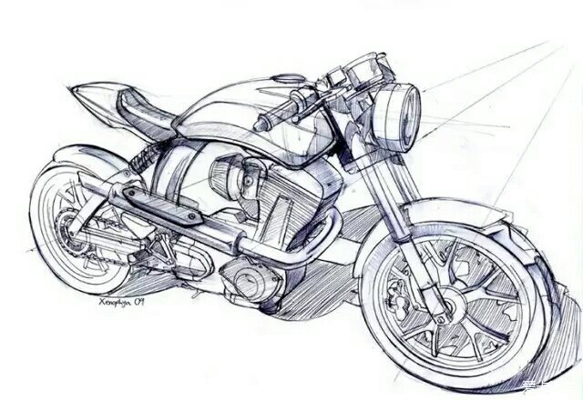最炫酷的摩托车设计手绘图
