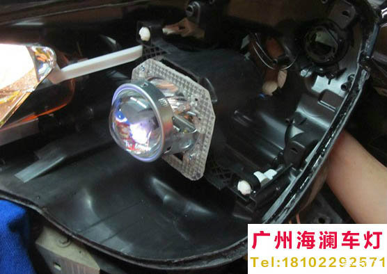 【广州海澜车灯】-奔驰E260L升级精刚Q5透镜