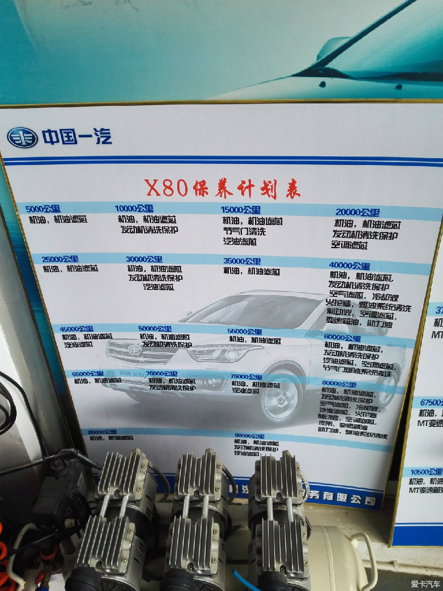 2016款奔腾X80 1.8T自豪版首保作业及用车感受