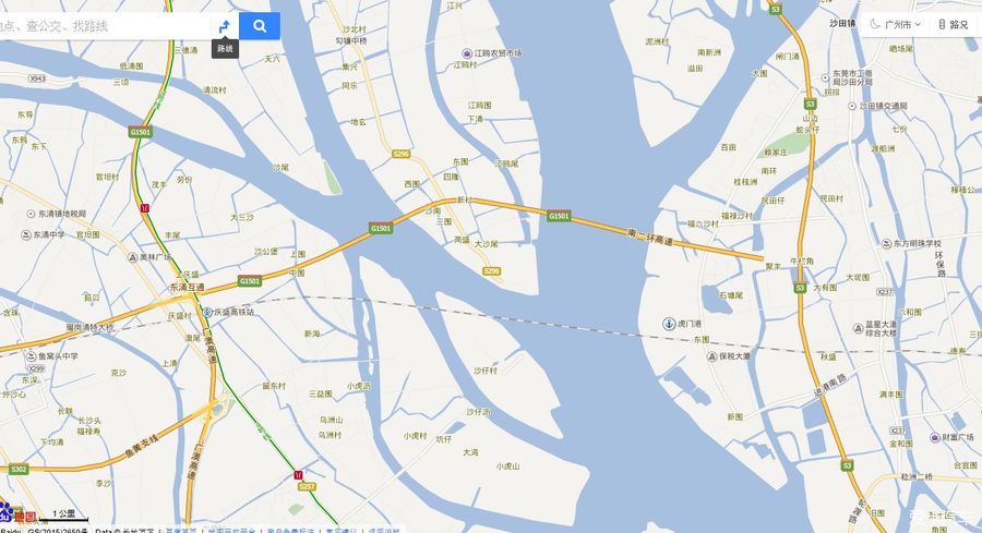 百度地图竟然有绕开虎门大桥的另一条路_深圳