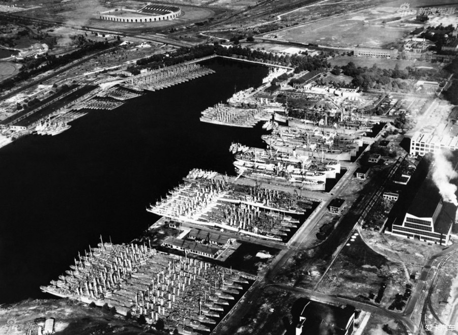 中国需努力!二战美国费城造船厂战舰数量惊人