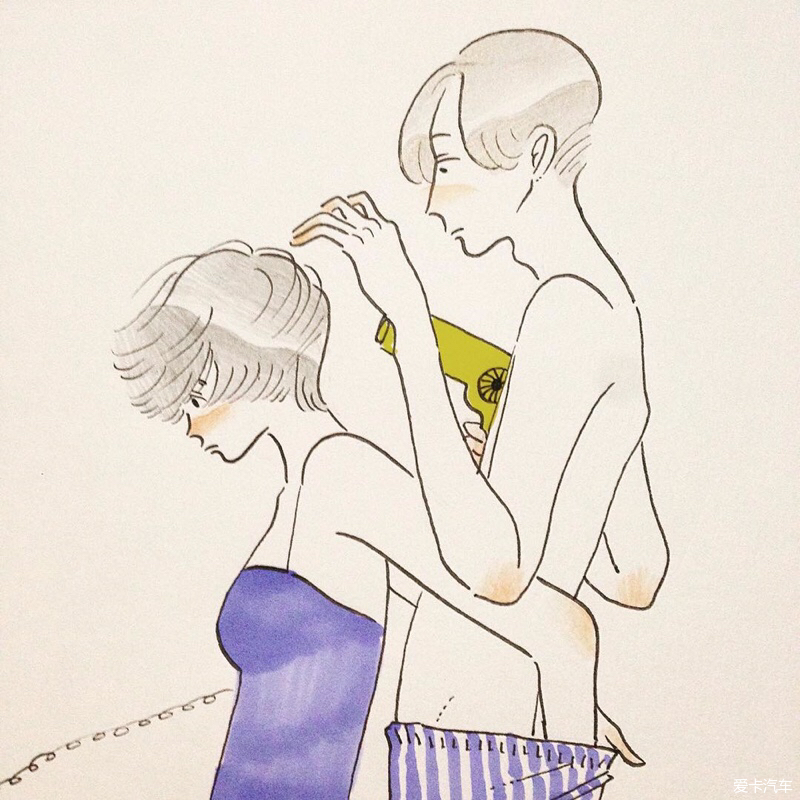 > 这对情侣的大尺度情趣插画,看过一张脸就红了