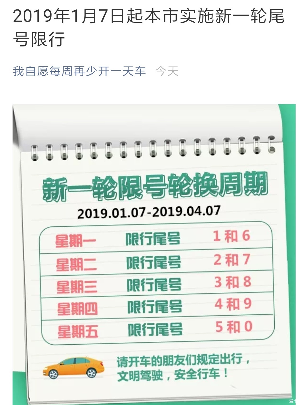 2019年继续限行?