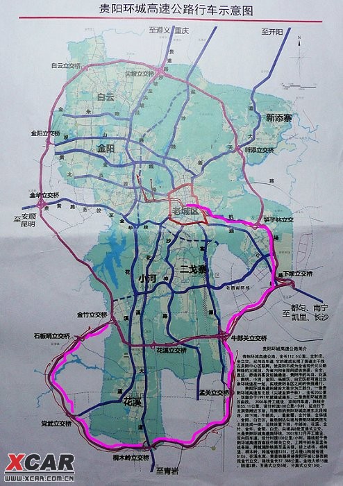 贵阳市环城高速路线图图片