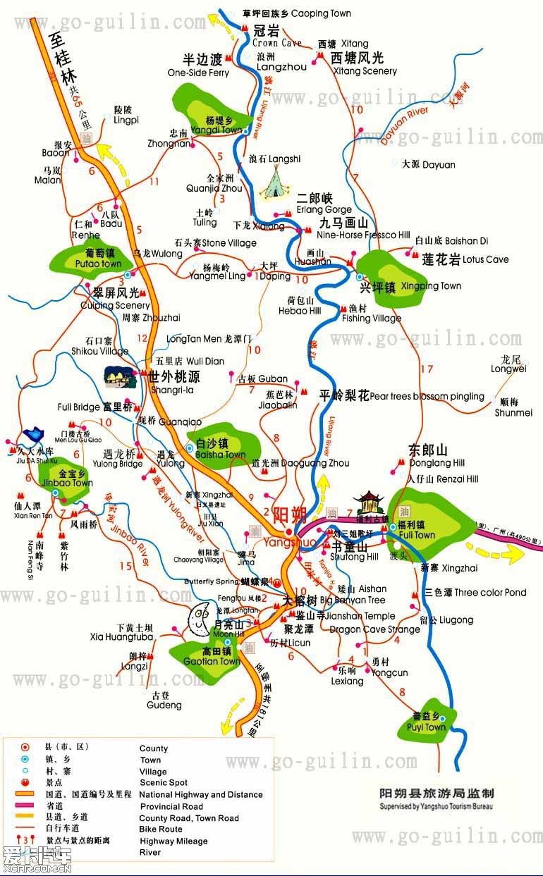 黄姚古镇游览线路图图片