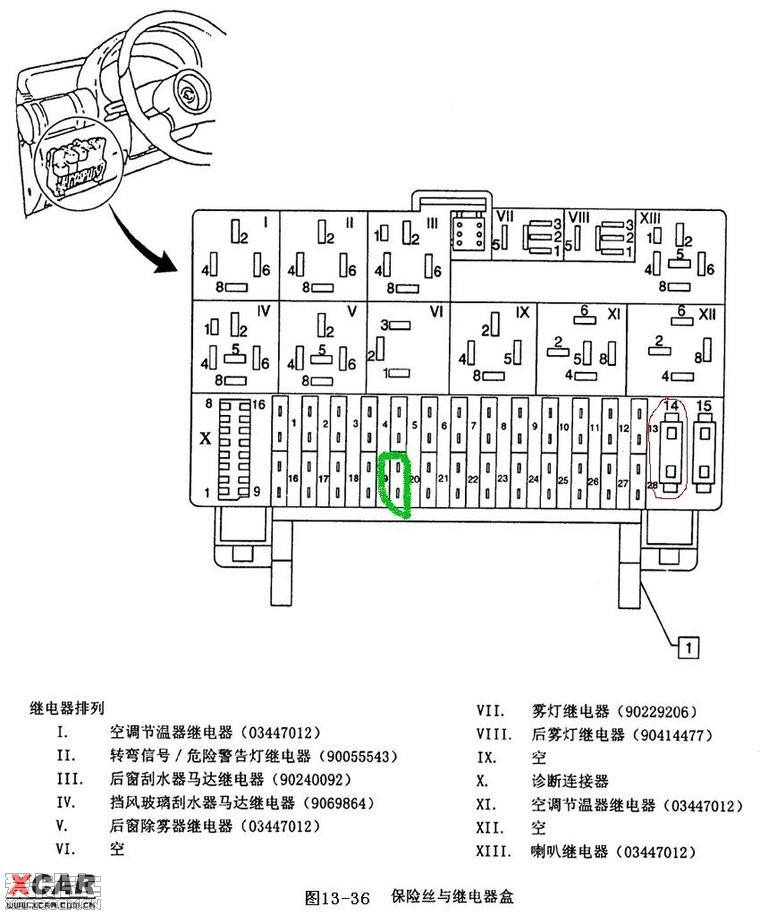 14年奥德赛继电器图解图片