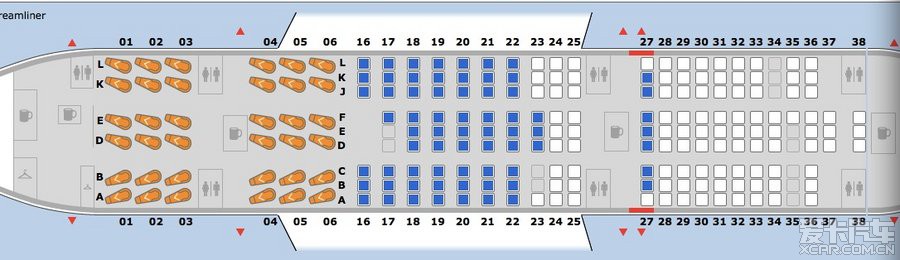 波音787大座位分布图图片
