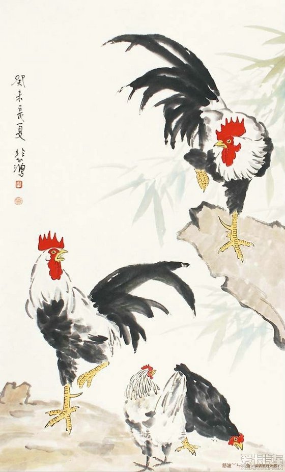 徐悲鸿大师画的鸡也是千古绝唱!