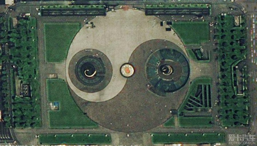 谁有天府广场的空中俯视图这个八卦到底圆不圆