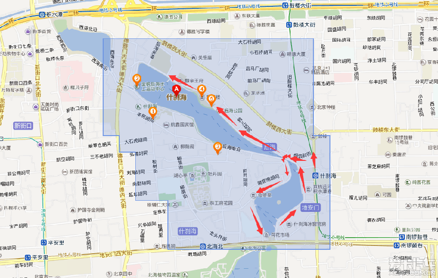 北京什刹海地理位置图片