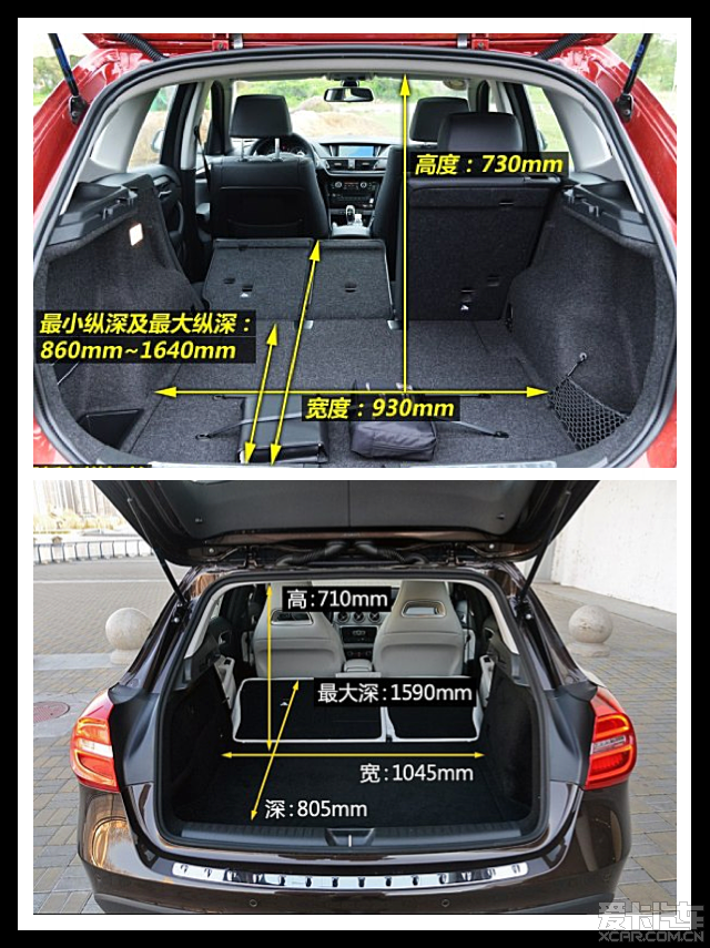 在容积上虽然两车的标准容积基本一致 但当后排座椅放倒后x1的总容积
