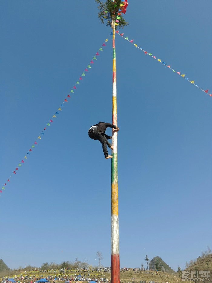 爬杆高手,28米高,一上一下用时115秒,比刘翔厉害