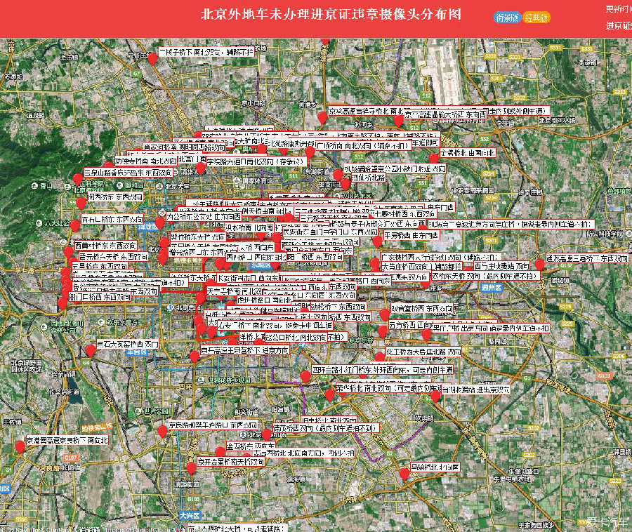 北京外地车探头分布图图片