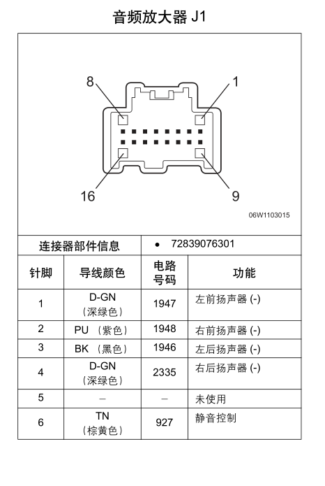 高手请进,求原车功放定义图