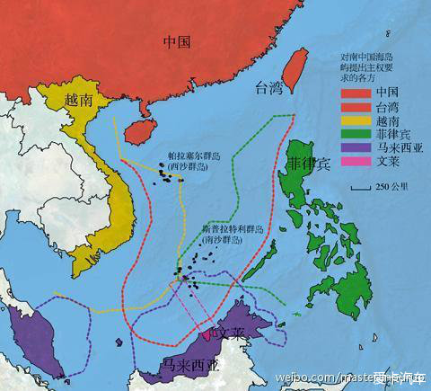 南海各国占领分布图图片