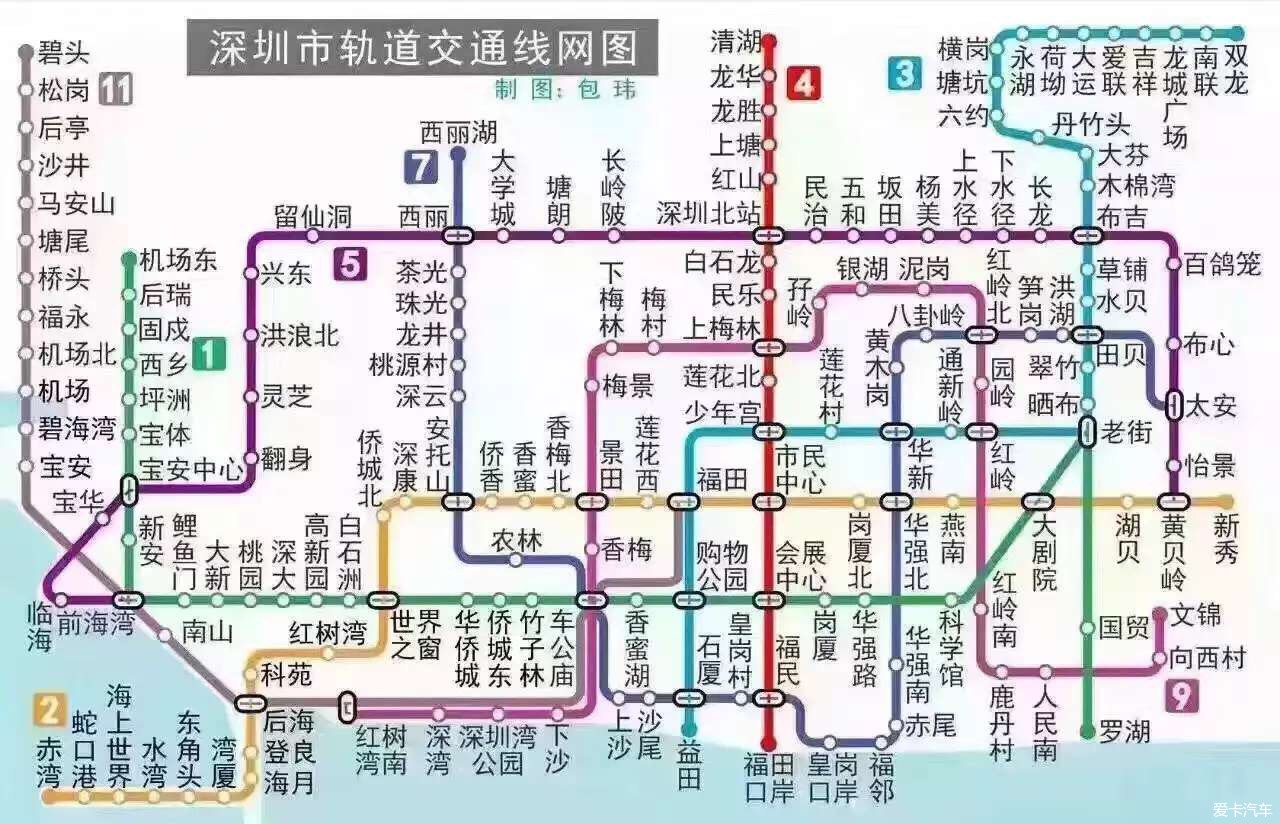 深圳地铁站都在那些街道