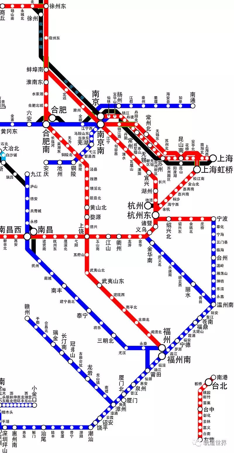 转最新版中国高速铁路运营线路图
