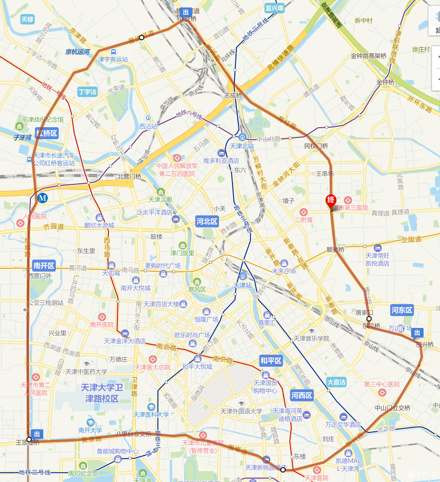天津中环线路图图片