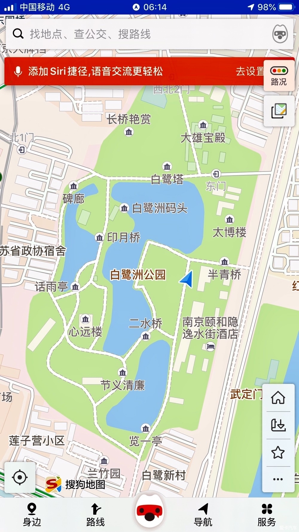 南京白鹭洲公园地图图片