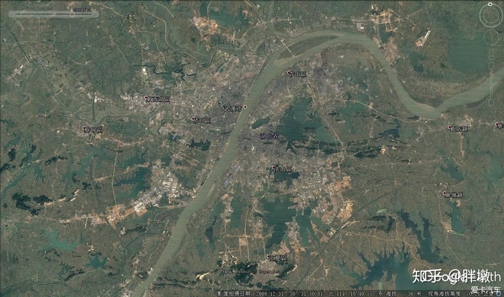 【图】刚看到的武汉几个年份的谷歌卫星地图,城市在变化
