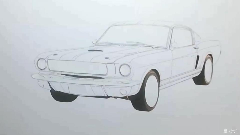 【汽车手绘】福特 1965 Shelby GT35 最后彩蛋