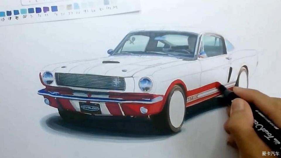 【汽车手绘】福特 1965 Shelby GT35 最后彩蛋