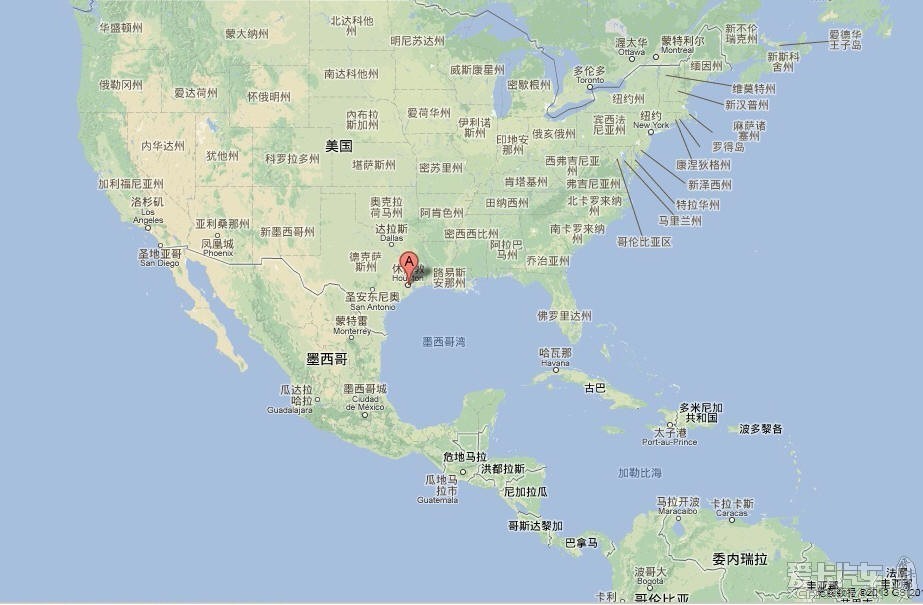 休斯顿位置地图图片