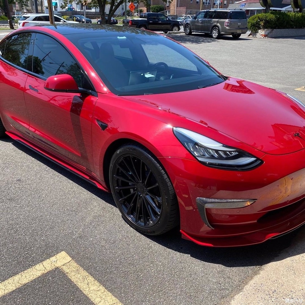 特斯拉model 3改裝artisan碳纖維小包圍-愛卡汽車網論壇