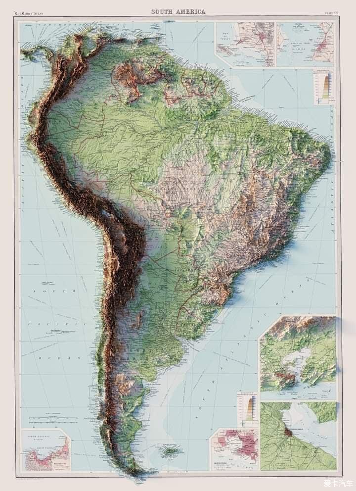南美洲地形剖面图图片