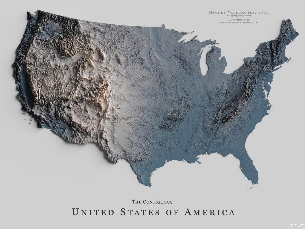 美国地形图
